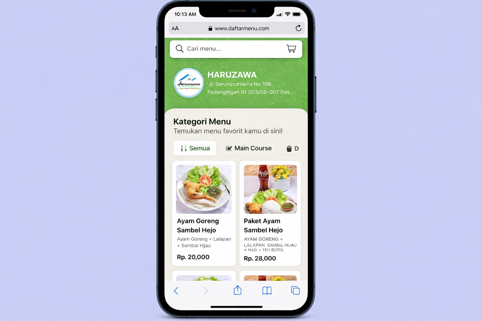 software-daftar-menu