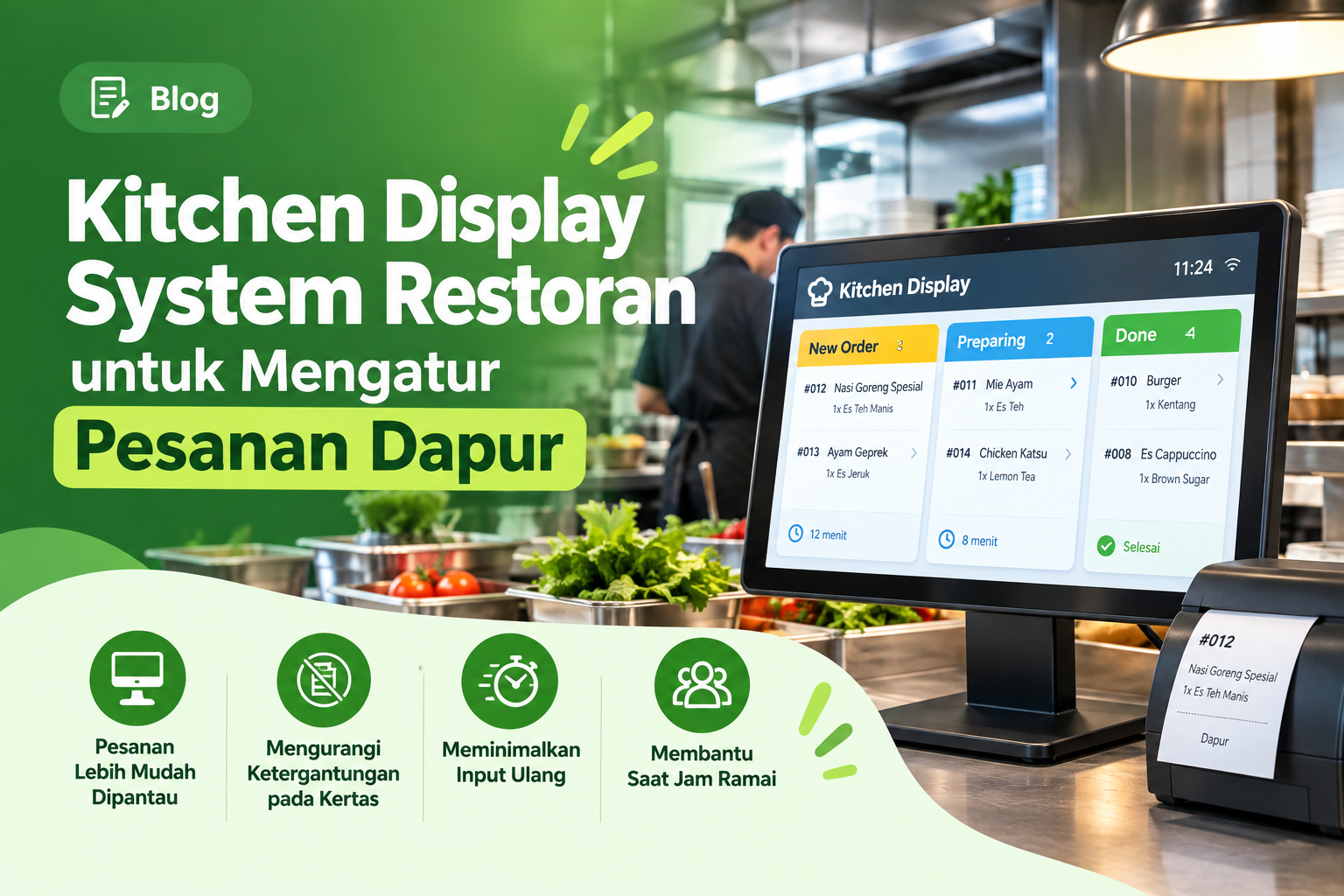 Kitchen Display System Restoran untuk Mengatur Pesanan Dapur