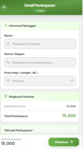 pilih ruangan daftarmenu